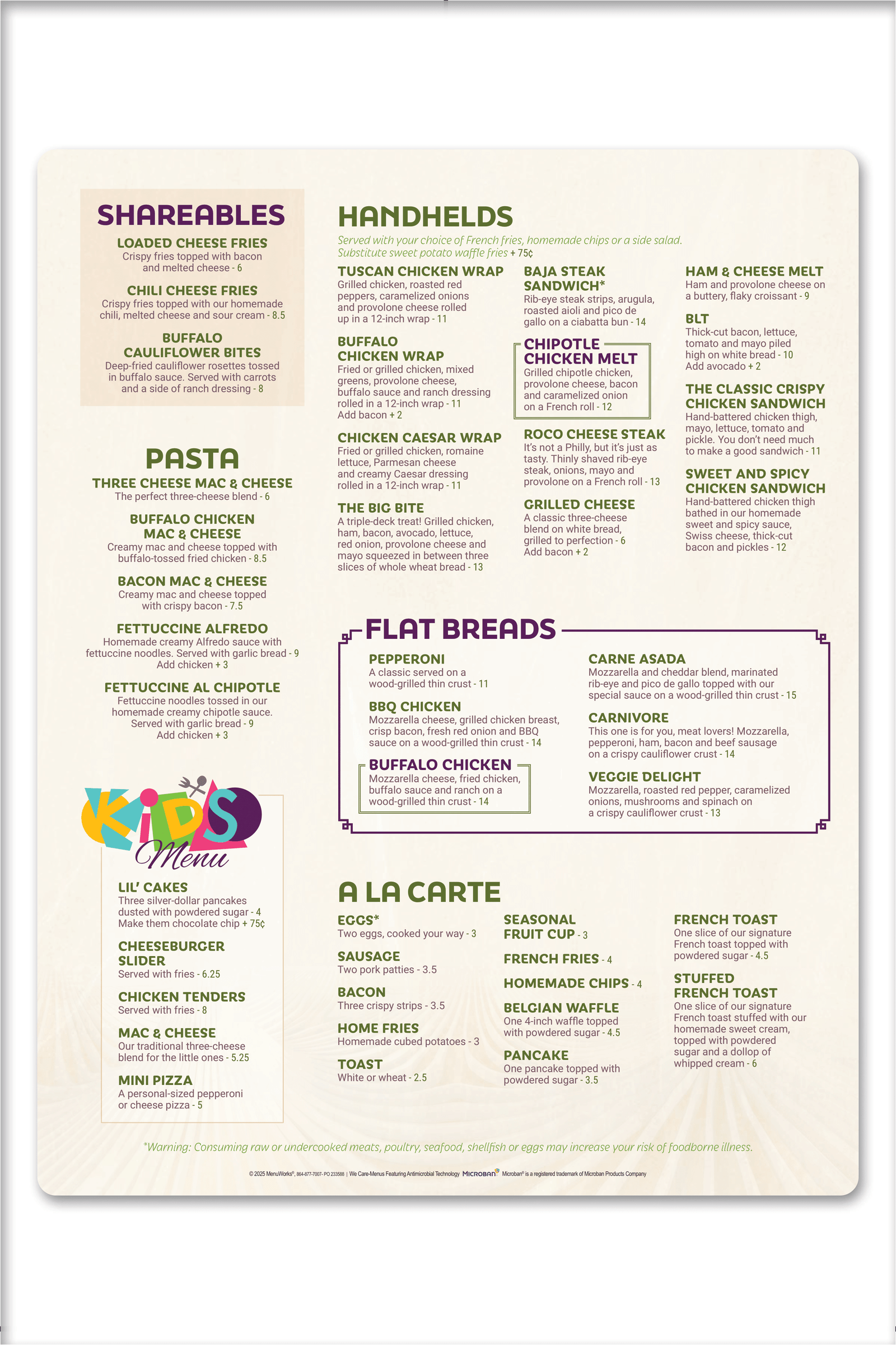 Oh, Sugar Menu Page 2